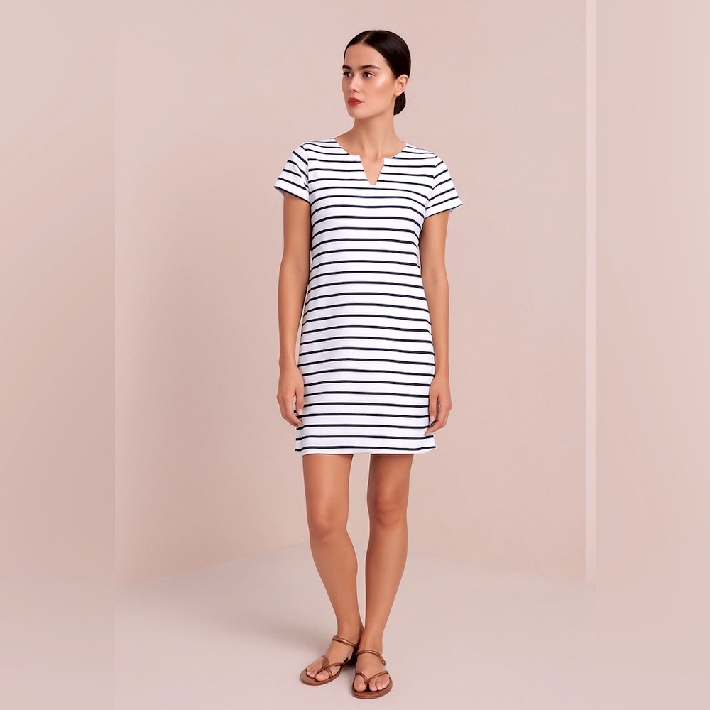 Vineyard Vines Striped Navy Blue and White Dress